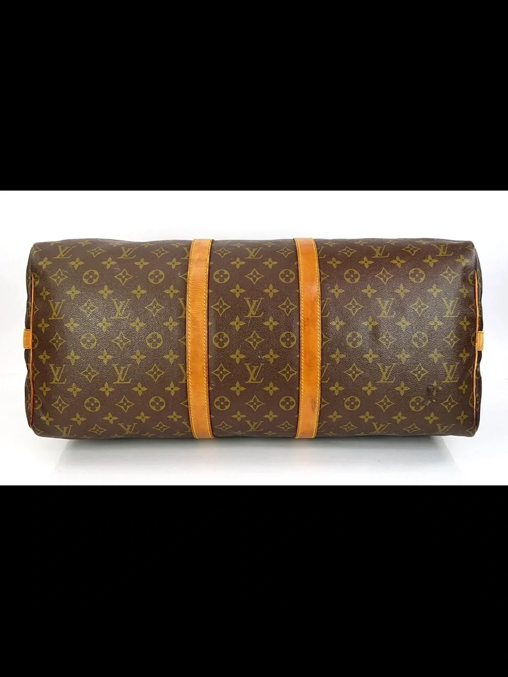 Louis Vuitton Brown Monogram Duffel with Tan Leather Trim